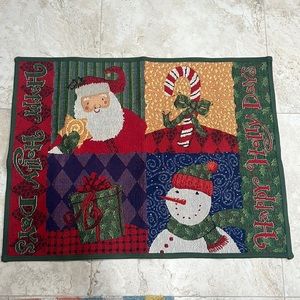 Rug Happy Holly Days tapestry Christmas accent rug for holidays size 36” x 27”